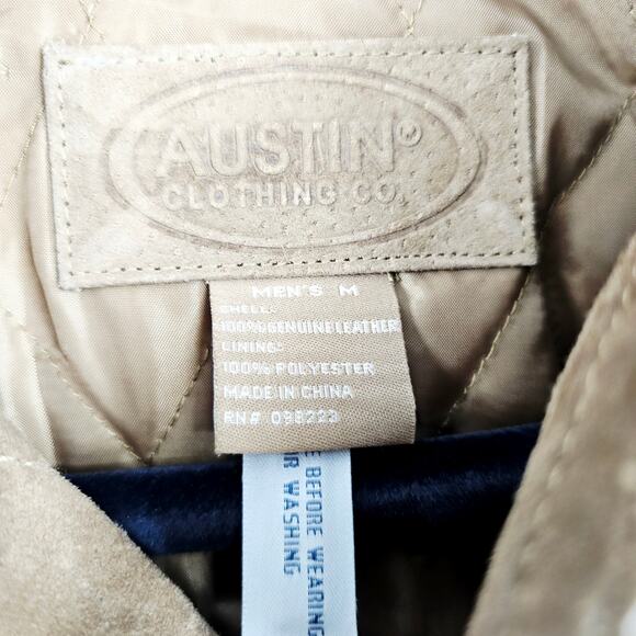 Austin Clothing Co. Button Leather Suede Coat Chore Jacket M 3712 - Picture 3 of 10